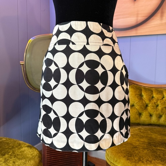 Vintage 90s/Y2K Moda International Geometric Mod Mini Skirt - Picture 3 of 7